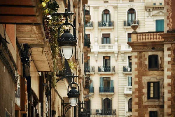 Street View Vintage Lamp Barcelona Spain — Stock Photo, Image