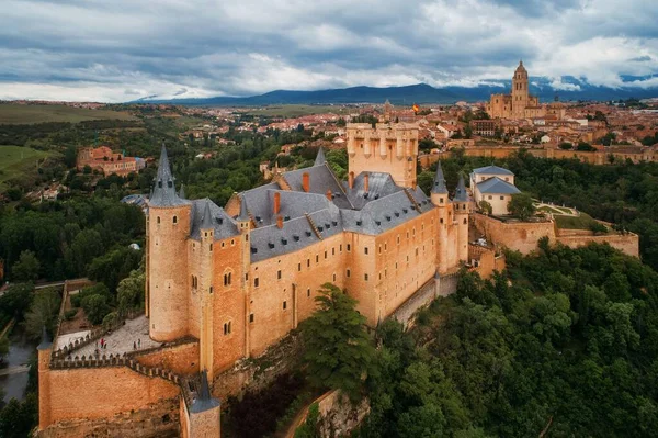 Alcázar Segovia Como Famosa Vista Aérea Referencia España —  Fotos de Stock