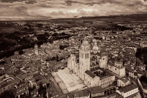 Segovia Cathedral Αεροφωτογραφία Στην Ισπανία — Φωτογραφία Αρχείου