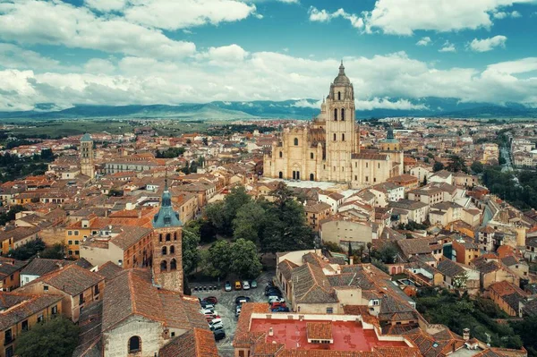 Catedral Segóvia Vista Aérea Espanha — Fotografia de Stock