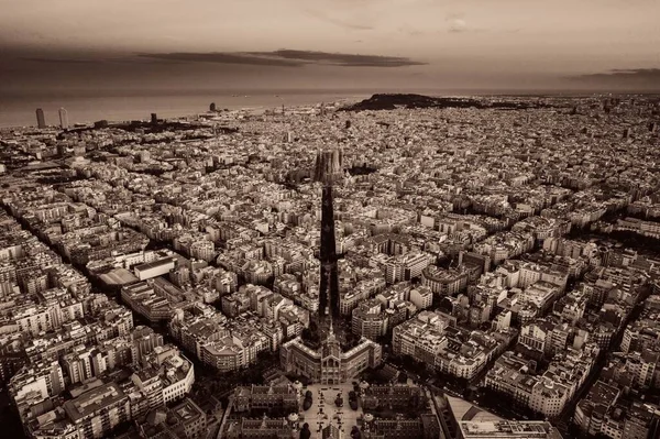 Luchtfoto Van Barcelona Met Gebouwen Spanje — Stockfoto