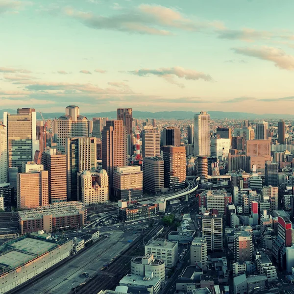 Pohled Střechu Města Osaka Japonsko — Stock fotografie