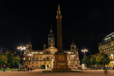 Glasgow, İskoçya 'daki George' da şehir konseyi gece görüşü