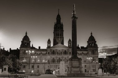 Glasgow, İskoçya 'daki George' da şehir konseyi gece görüşü