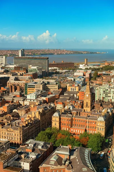 Liverpool Panorama Dachu Budynków Anglii Wielkiej Brytanii — Zdjęcie stockowe