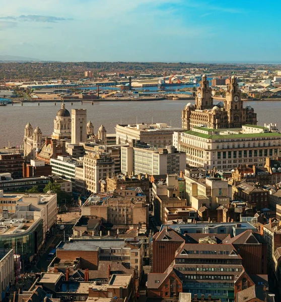 Liverpool Skyline Rooftop View Buildings England United Kingdom — Stock Photo, Image