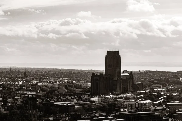 Vista Panorámica Del Horizonte Liverpool Con Edificios Inglaterra Reino Unido —  Fotos de Stock