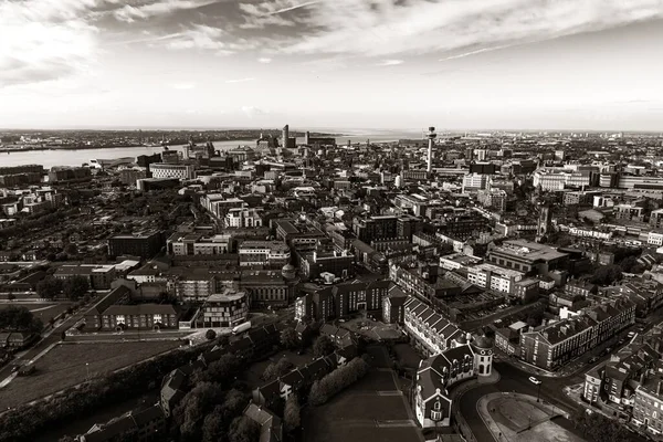 Liverpool Panorama Dachu Budynków Anglii Wielkiej Brytanii — Zdjęcie stockowe