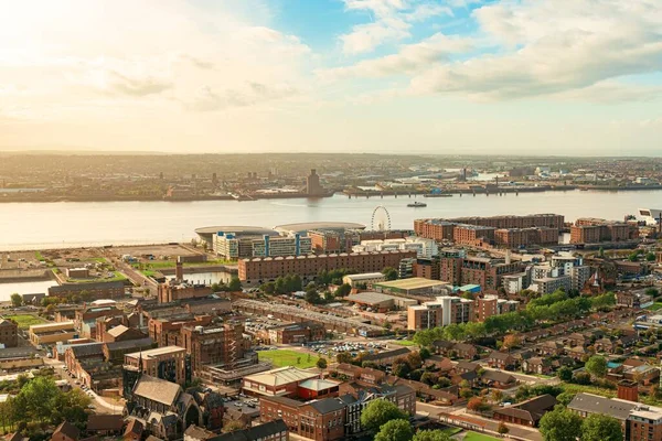 Liverpool Skyline Rooftop View Buildings England United Kingdom — Stock Photo, Image