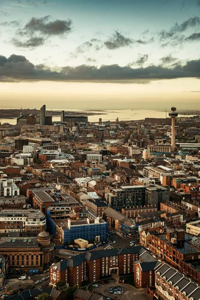 Liverpool Panorama Dachu Budynków Anglii Wielkiej Brytanii — Zdjęcie stockowe