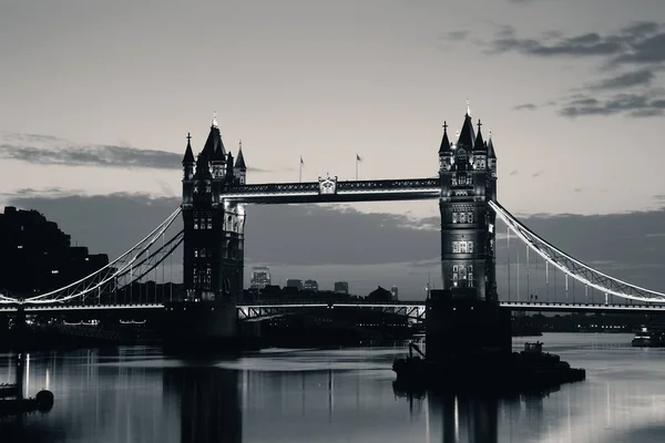 Silhouette Tower Bridge Sul Tamigi Londra — Foto Stock