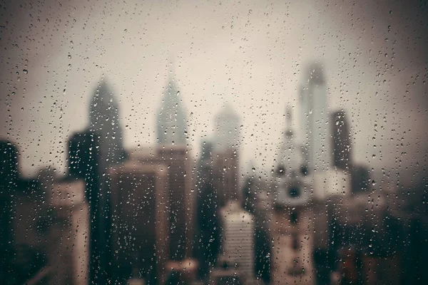 Philadelphia City Rooftop View Urban Skyscrapers Raining Day — Stock Photo, Image