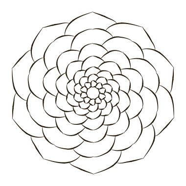 Siyah ve beyaz mandala daire. 