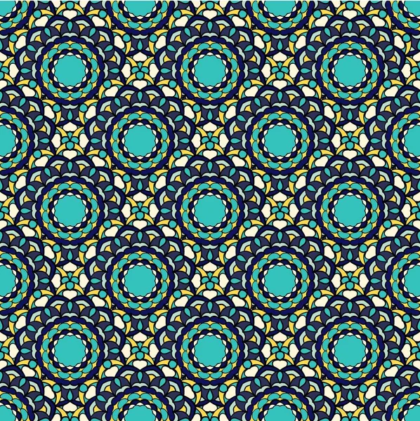 Mavi renkli mandala seamless modeli.