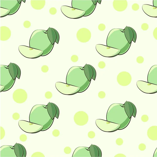 Patrón de manzanas verdes . — Vector de stock