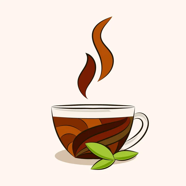 Горячий черный чай . — стоковый вектор