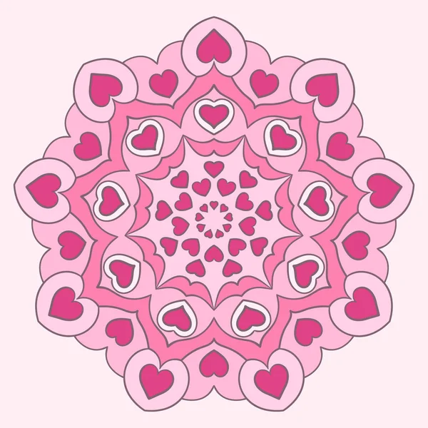 Sevgililer günü kalpleri mandala.