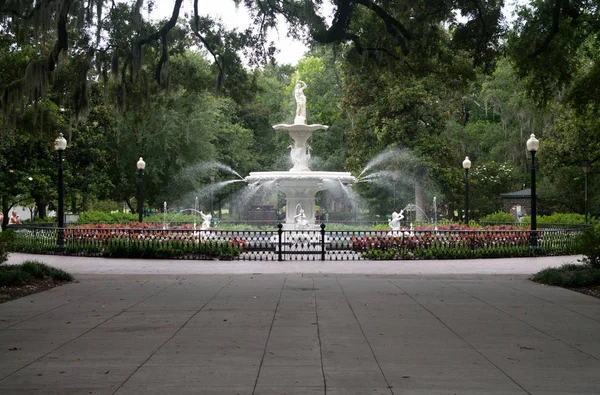 Forsyth Park perto Fountian acima — Fotografia de Stock