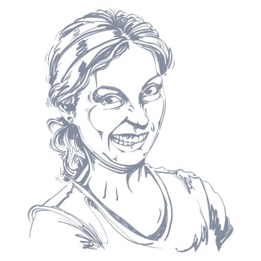 kadın yapım komik yüz buruşturma