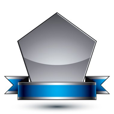 Kurdele ile markalı gümüş geometrik sembol 