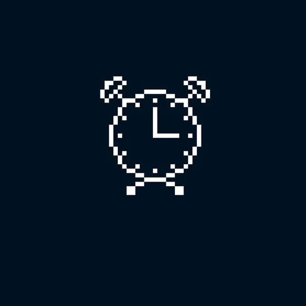 Icono de píxel de reloj despertador — Archivo Imágenes Vectoriales