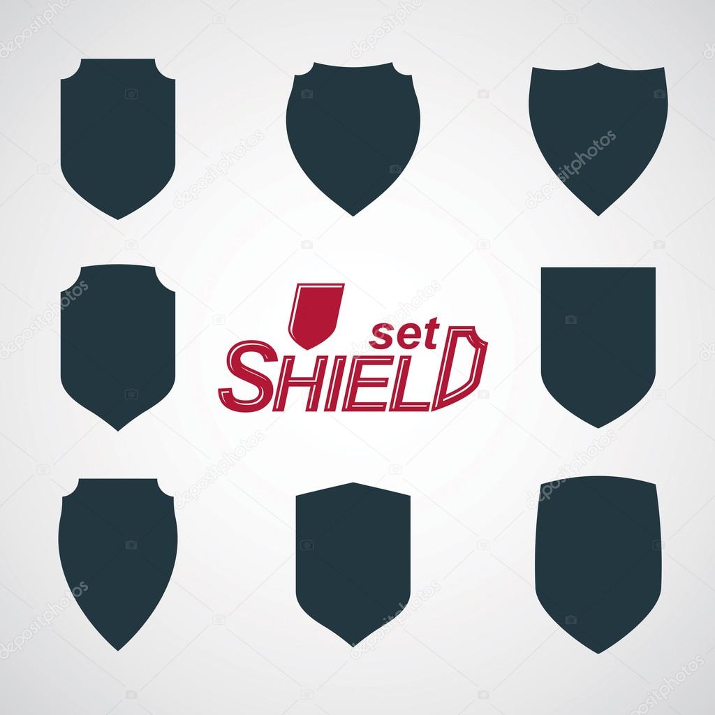 Collection of grayscale defense shields