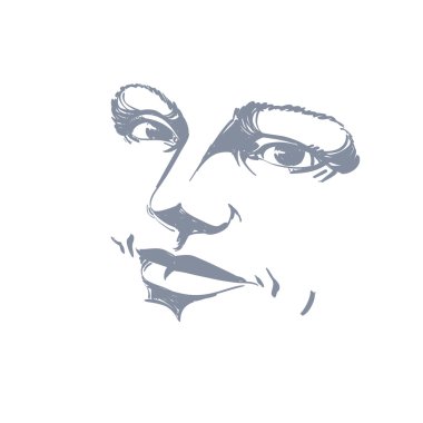 Huzurlu çekici bayan, yüz özellikleri