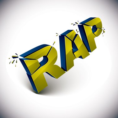 Boyutsal paramparça yeşil rap kelime