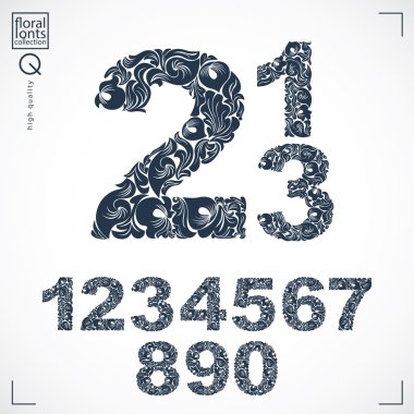 Floral hand-drawn numbers 