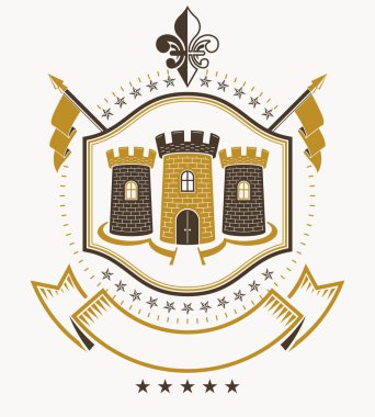 Heraldic design, vintage emblem. clipart
