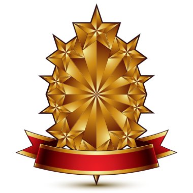 Beşgen altın yıldızile göz alıcı şablon 