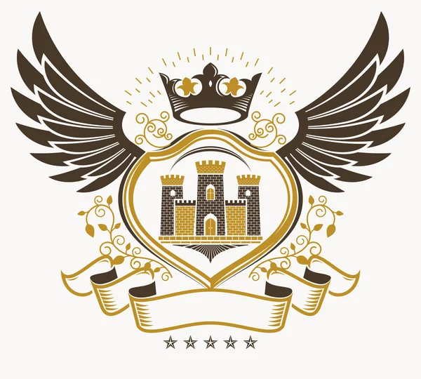 Heraldische tekenen vintage elementen. — Stockvector