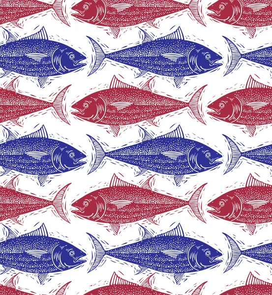淡水鱼类无尽模式 — 图库矢量图片