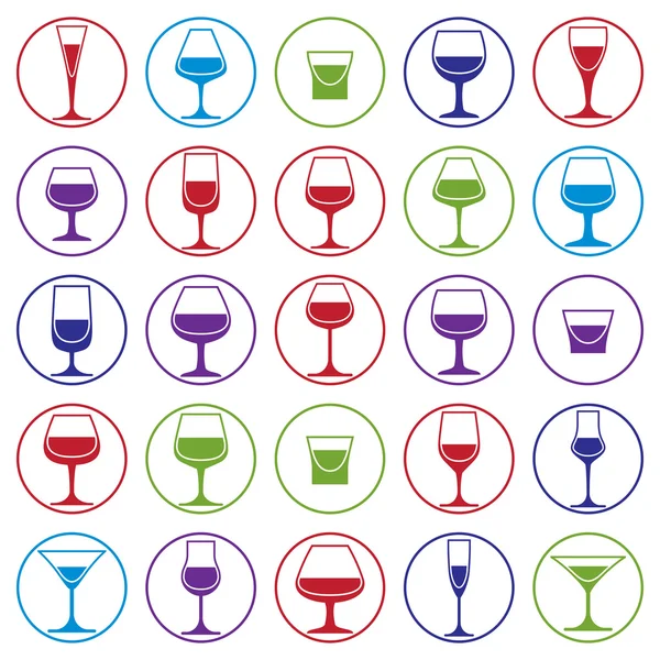 Drinking glasses collection — Stock Vector