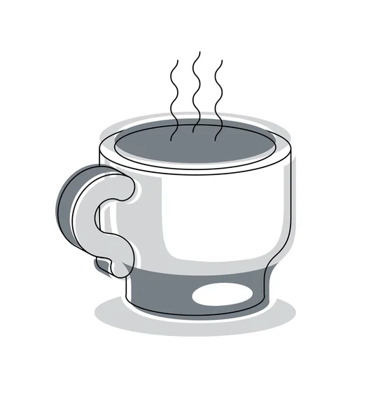 Ceașcă de ceai fierbinte sau cafea — Vector de stoc