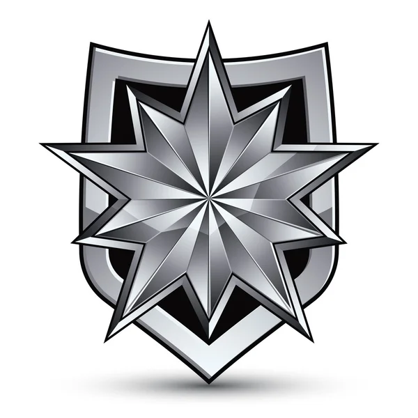 Blazon sofisticado con estrella de plata — Archivo Imágenes Vectoriales