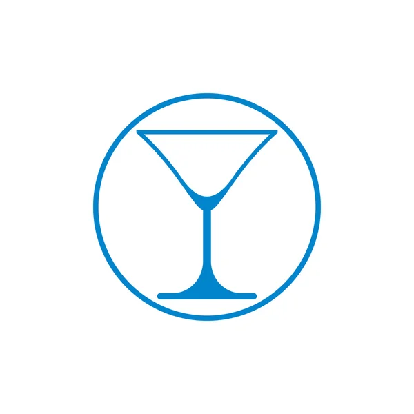 Cocktail glas in cirkel — Stockvector