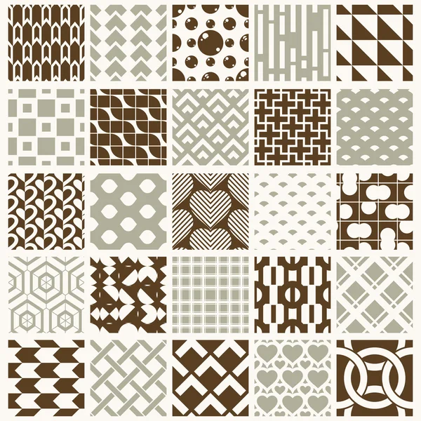 Set of endless geometric patterns — Stock Vector