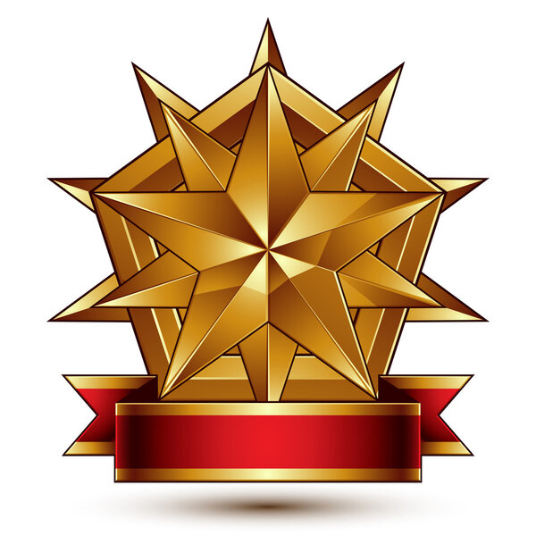 3d polygonal golden star 