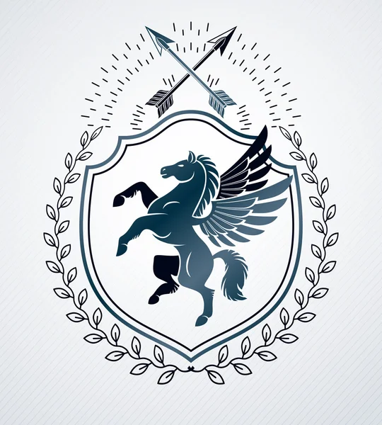 Composição de emblema decorativo vintage —  Vetores de Stock