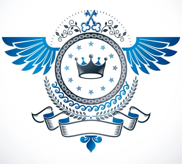 Vintage-Emblem, heraldisches Design. — Stockvektor