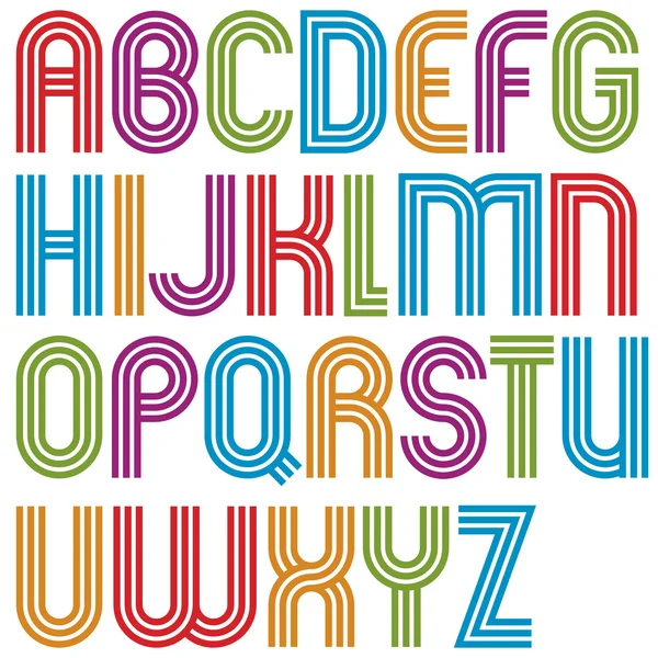 Lettres majuscules colorées — Image vectorielle