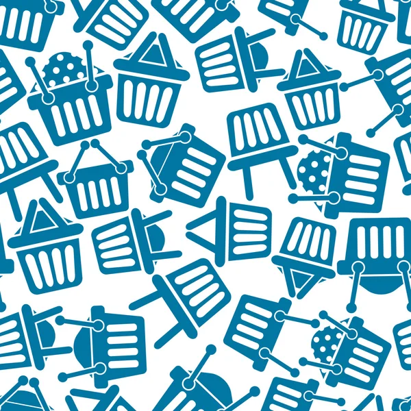 Shopping baskets icons seamless background — Stock Vector