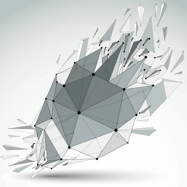 Objet abstrait bas poly épave — Image vectorielle