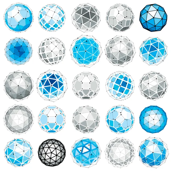 Conjunto de objetos esféricos de polietileno bajo — Archivo Imágenes Vectoriales
