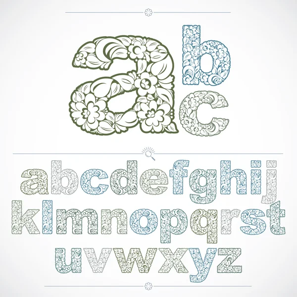 Set of beautiful lowercase letters — Stock Vector