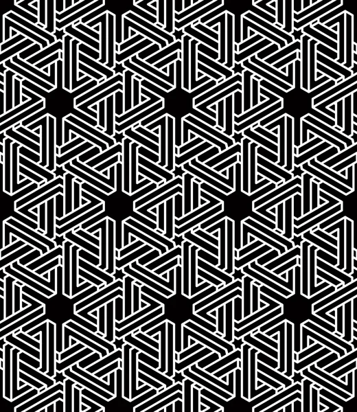 Černobílý abstraktní geometrická bezešvé vzor — Stockový vektor