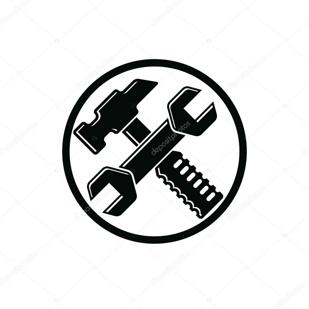 Hammer and wrench crossed 