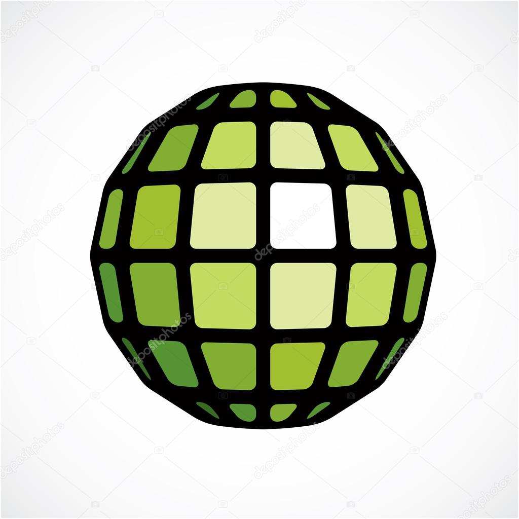 3d low poly spherical object 