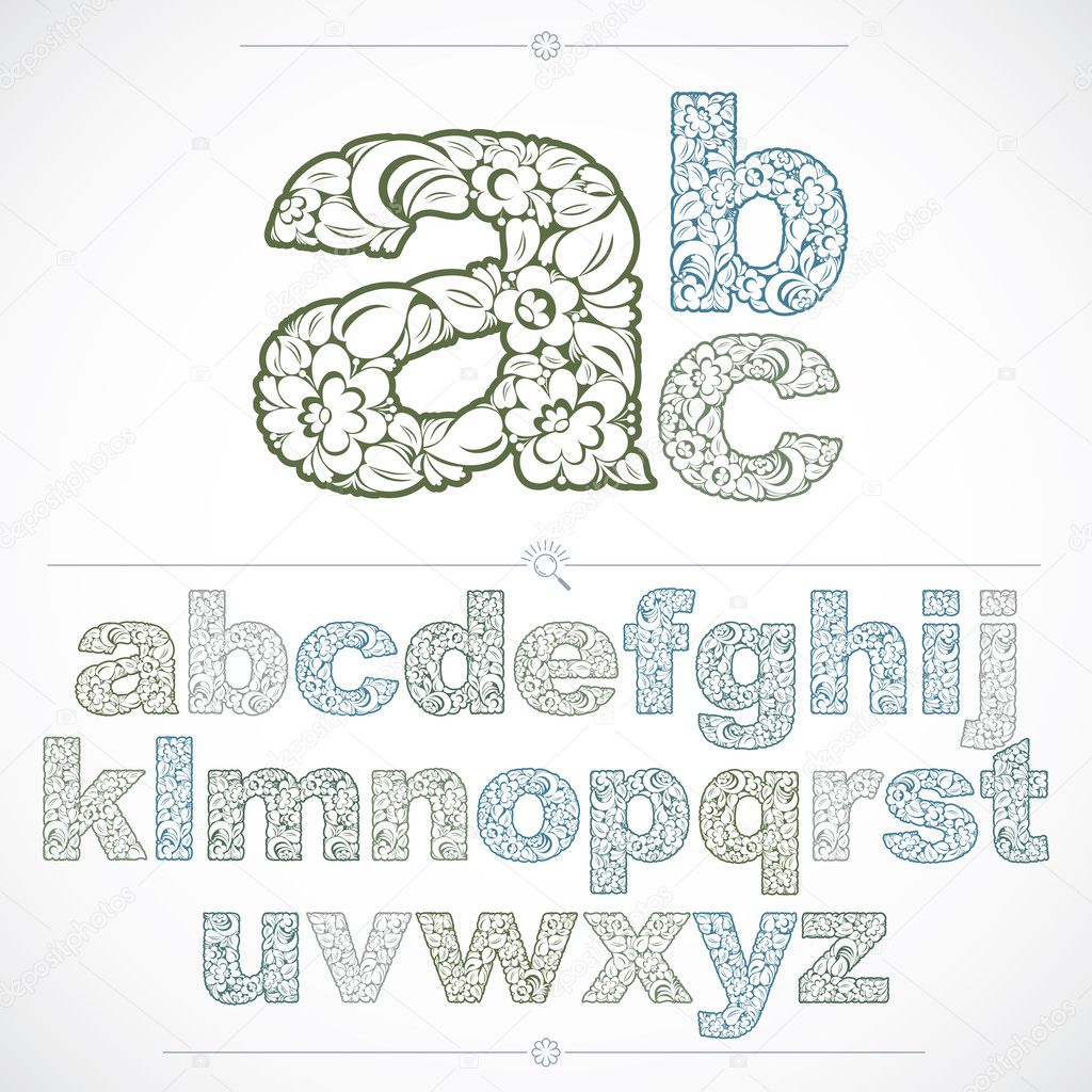 Set of beautiful lowercase letters 